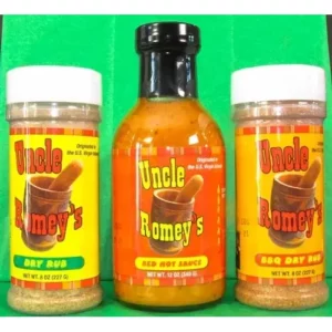 Uncle Romey's Dry Rub, Red Hot Sauce and BBQ Dry Rub set